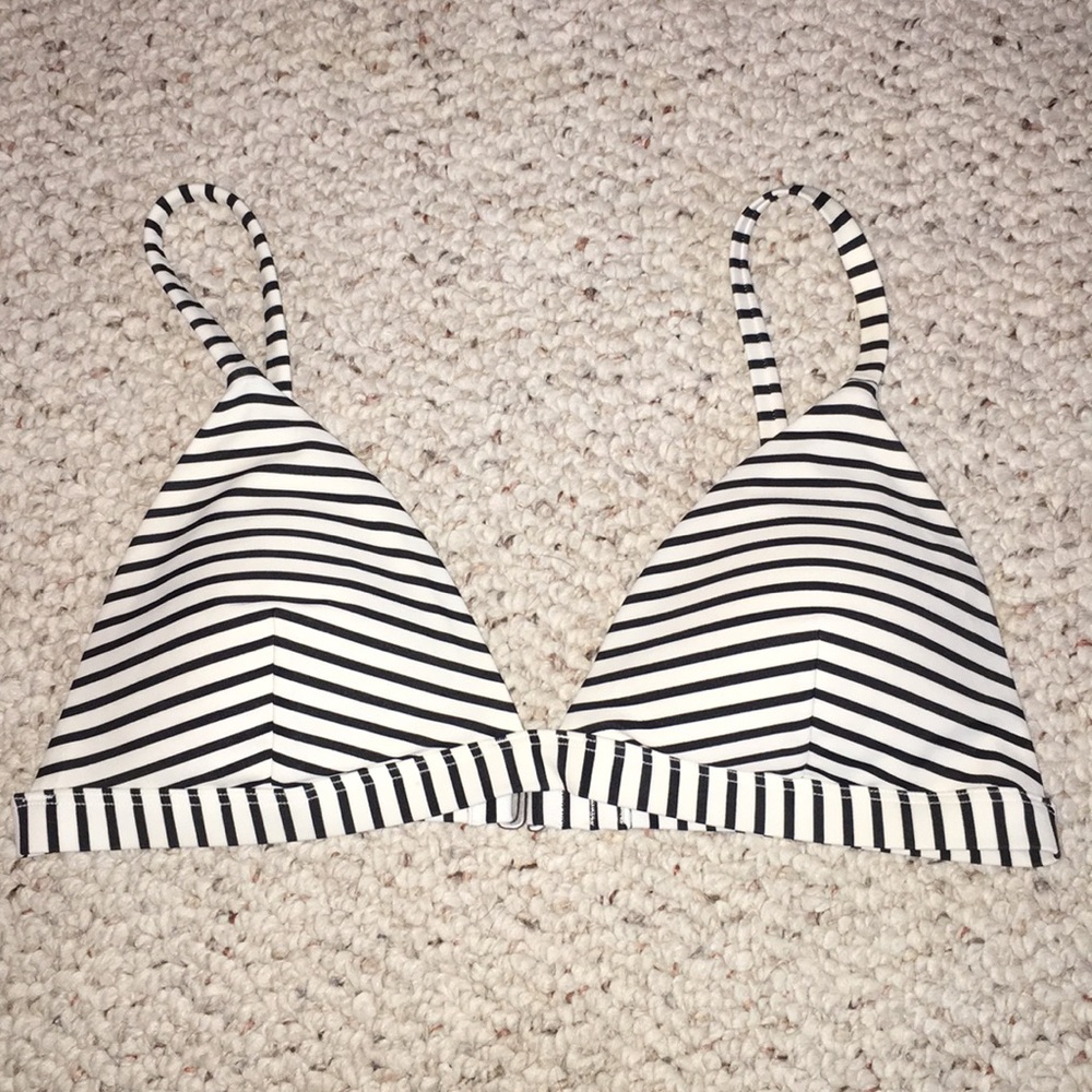 Stripped swimwear top